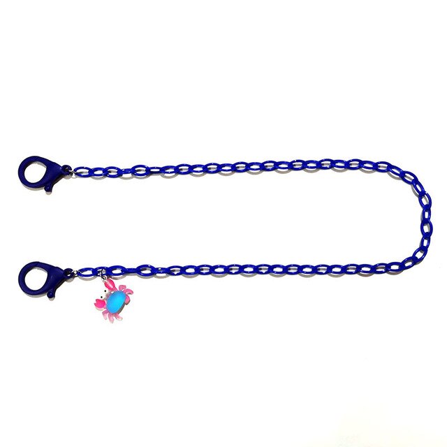 Cadena de hilo de algodón para gafas, collar de cadena para mascarillas, colgante de corazón, correas para gafas de sol, cordón para el cuello: Royal blue
