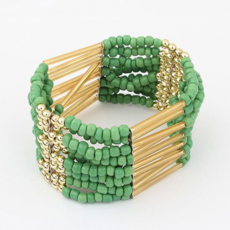 1 pc Böhmischen Stil Charming Multilayer Perlen Armband Frauen fein Schmuck arty Heißer: Green