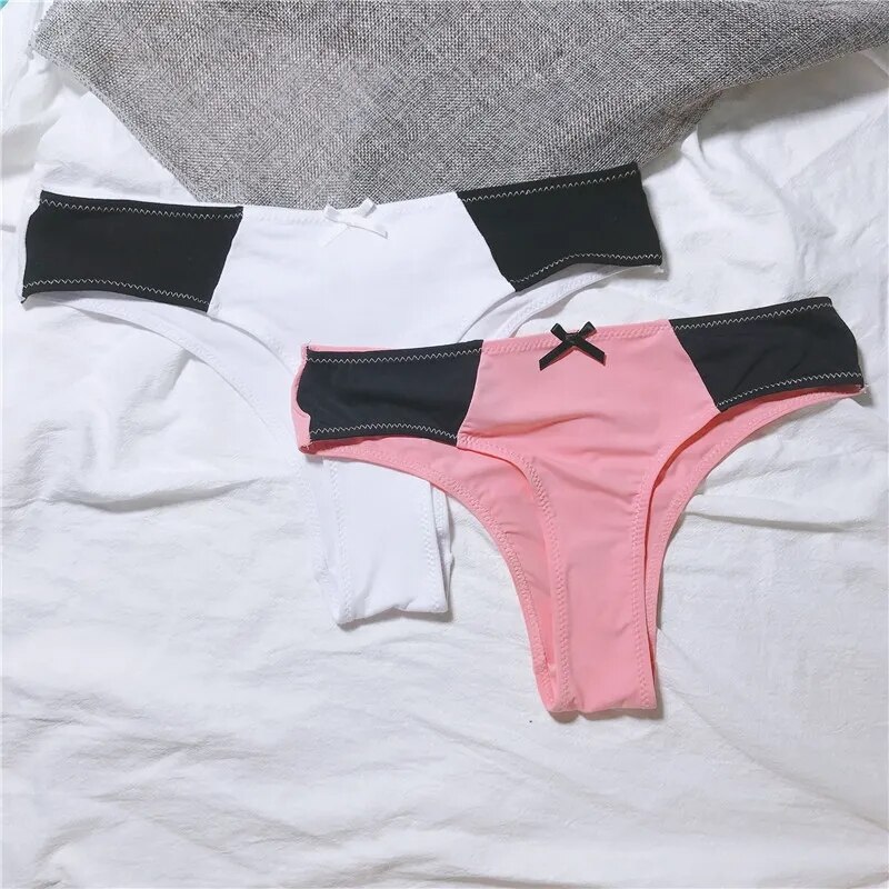 Bragas rosadas para chicas jóvenes, bragas de seda de leche para mujeres, bragas sexis de cintura baja, braguitas a juego, bragas para mujeres