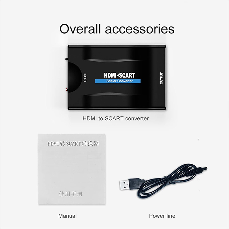 SCART/BNC naar HDMI Converter Video Audio Adapter met SCART/HD Schakelaar PAL/NTSC Video Scaler SCART naar HDMI Digitale Converter