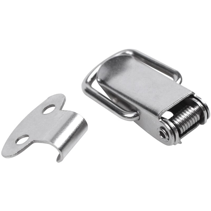 Cabinet Silver Tone Spring Loaded Toggle Switch Latch Hasp 4 pcs