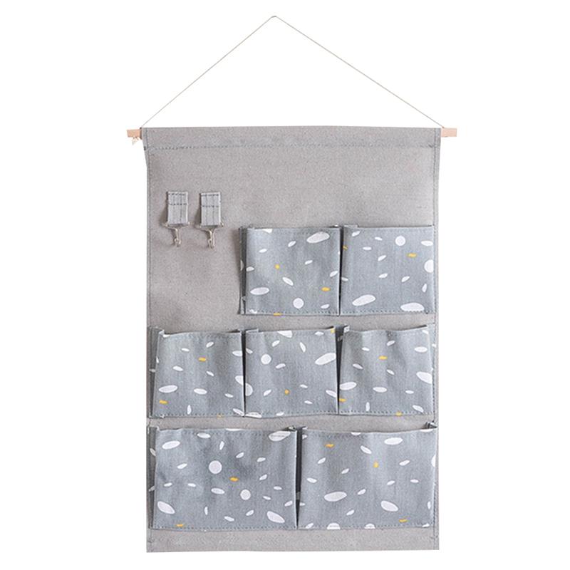 Pocket Hanging Storage Bags Cotton Linen Closet Organizer Wall Hanging Organizers Space Saving Wall Hanging Organizer: D