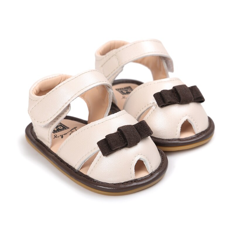 Sommer sandaler til børnesko toddler piger drenge sandaler prinsesse pu læder baby drenge sandaler: Beige / 0-6 måneder