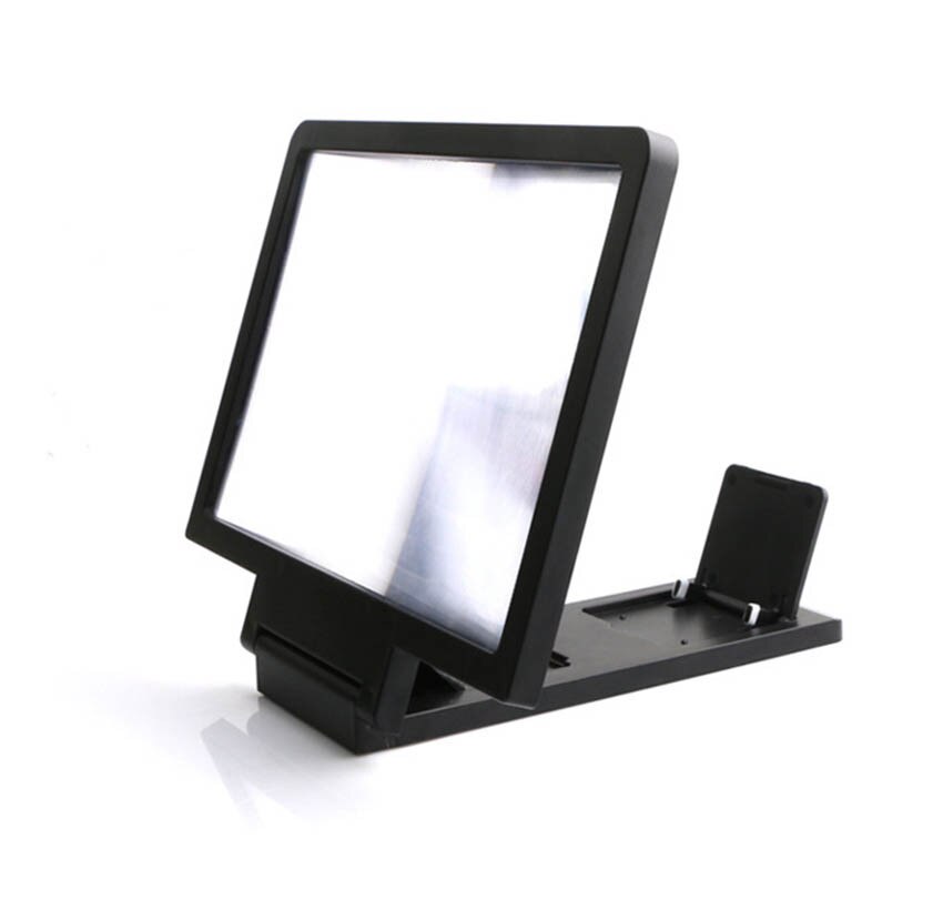 Support de bureau, loupe d'écran de téléphone portable, affichage de Protection des yeux, amplificateur d'écran vidéo 3D pliable: Black