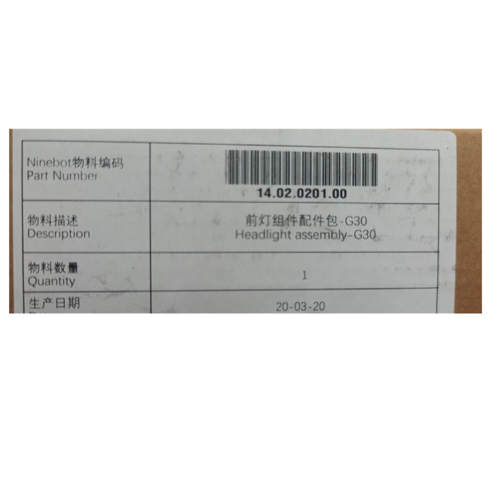 Original Frontlykt for Ninebot Max G30 Elektrisk Sparkesykkel - Lys