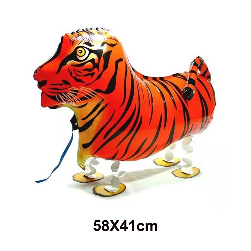 Walking Animal Helium Balloon Dog Panda Tiger Lion Pig Puppy Dinosaur Foil Ballon Happy Birthday Decor Baby shower Toy Air Globo: Dark Gray
