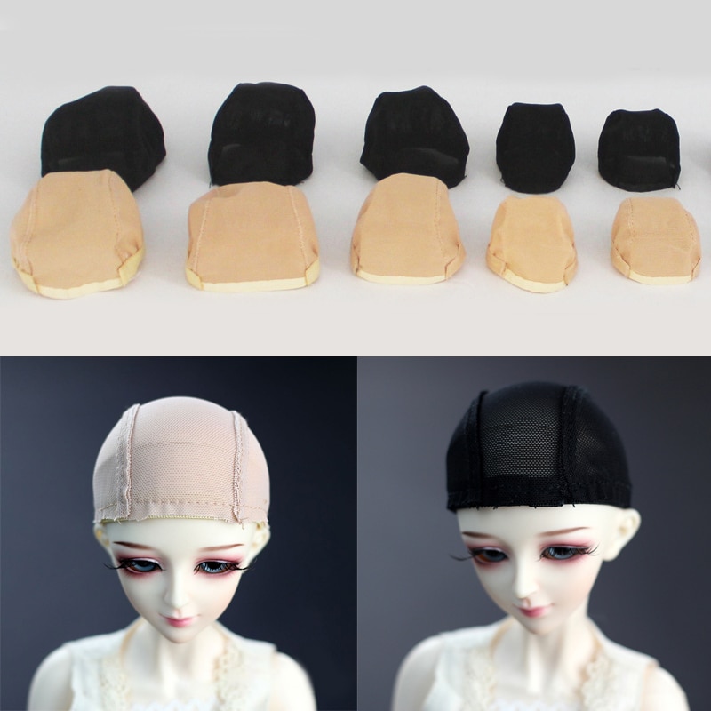 Bjd dukke parykker håndlavet hovedbeklædning parykker cap dukke tilbehør diy fast paryk hårnet hårnet til til 1/3 1/4 1/6 sd bjd legetøj paryk hat