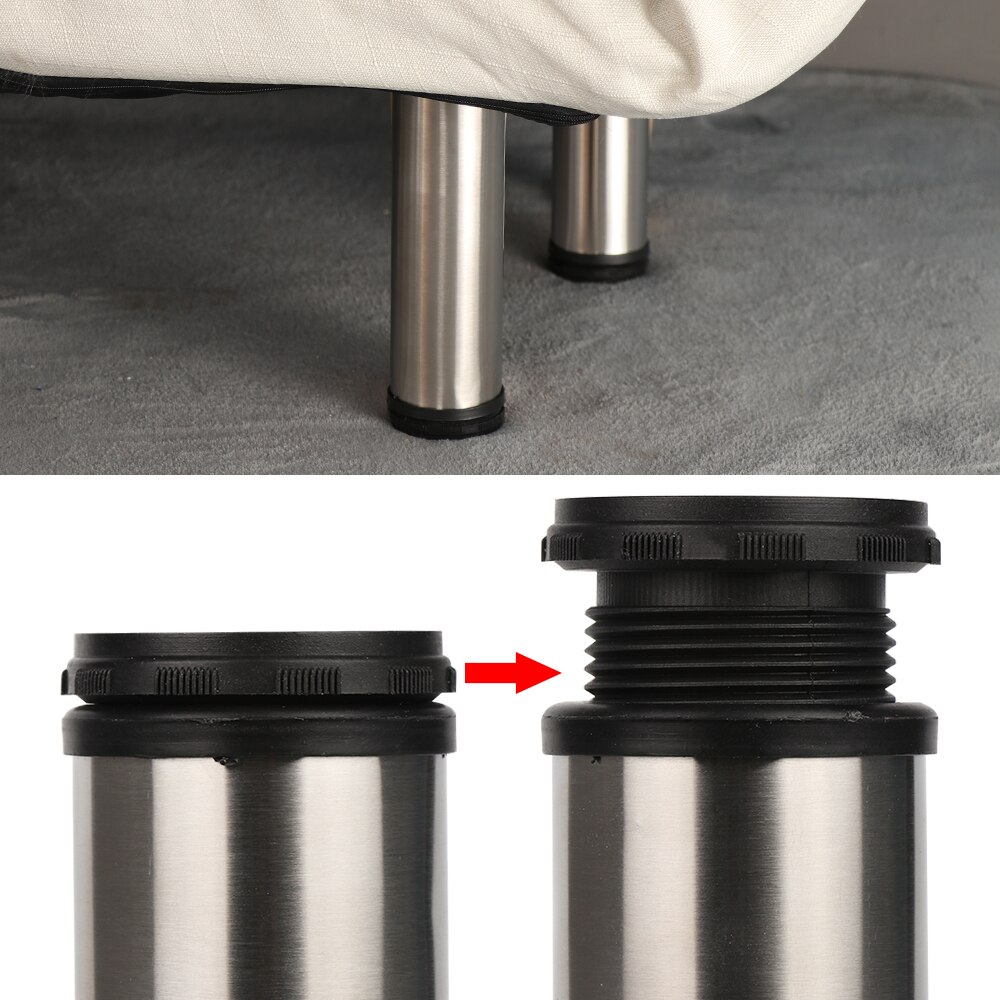 Höer Einstellbar Edelstahl Möbel Füße/Beine Küche Schrank Sofa Ebene Beine Runde Stand Tisch Bett matt