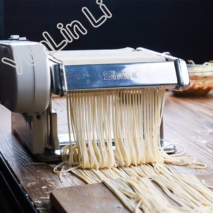 Household Pasta Machine Dough Sheeter Stainless Steel Small Electric Full Automatic Noodles Cutting Rolling Maker Machine