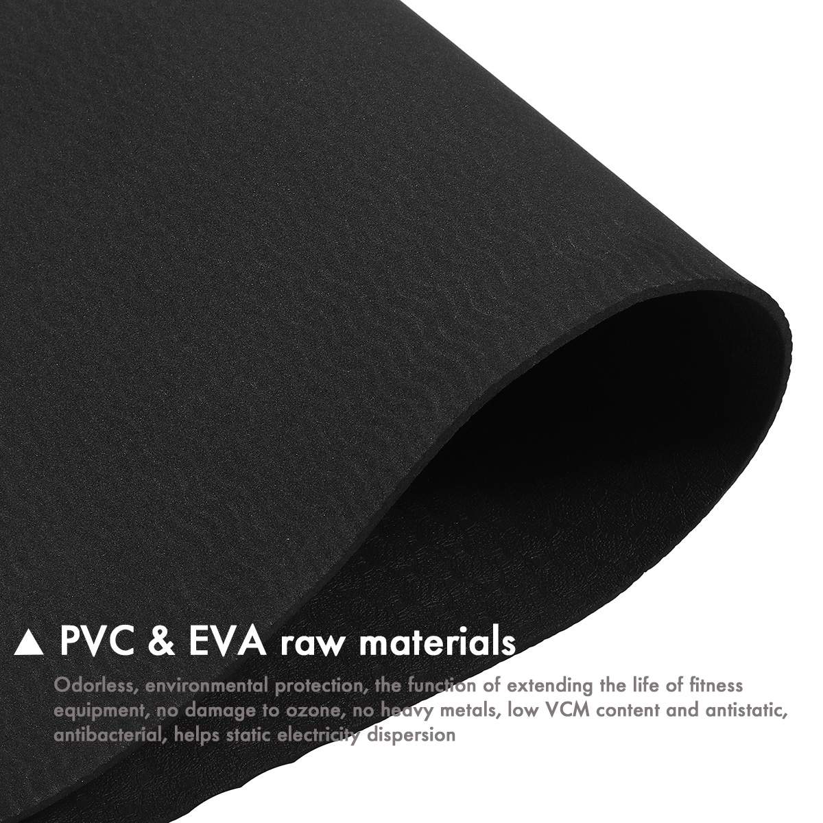 1500x75mm Exercise Mat Gym Fitness Equipment For Treadmill Bike Protect Floor Mat Running Machine Shock Absorbing Pad Black