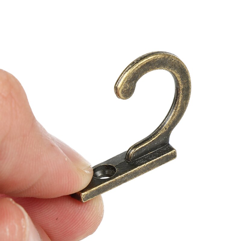 Ganchos decorativos antiguos para colgar ropa, colgador de pared, bata, abrigo, tono bronce, 22x21x8mm, 50 unids/lote