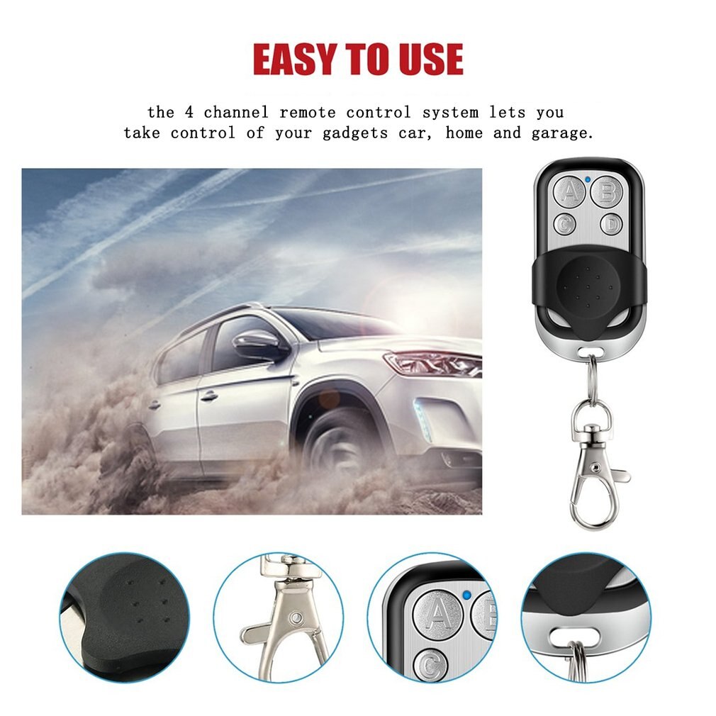 Door Remote 433MHz 4 channel remote control use all 433 MHz fixed code key chains car home and garage 1 pcs