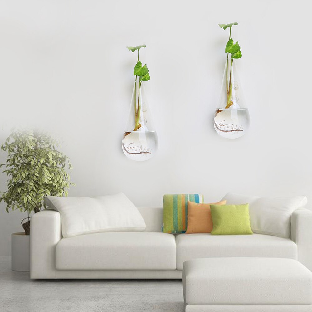 Hem och kontor upphängning kultur vas växt blomma dekorativ kolumn transparent glas vägghängande vas