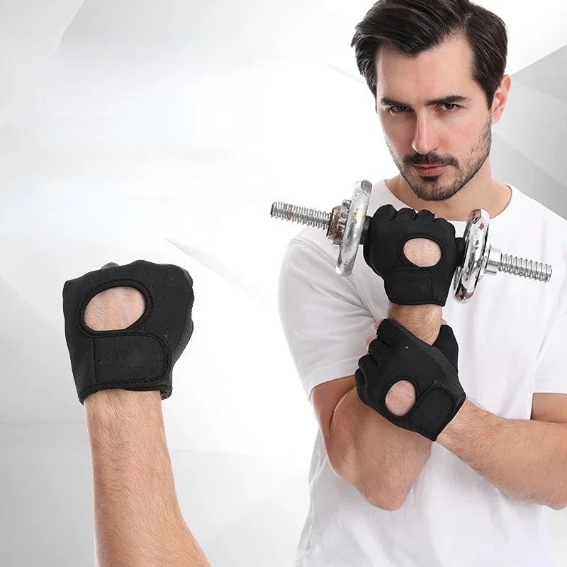 Männer Frauen Fitness Handschuhe Gewichtheben Fitnessstudio Radfahren Yoga Bodybuilding Ausbildung Dünne Sommer Atmungsaktive Nicht-Unterhose Halbe Finger Handschuhe: Gelb / M
