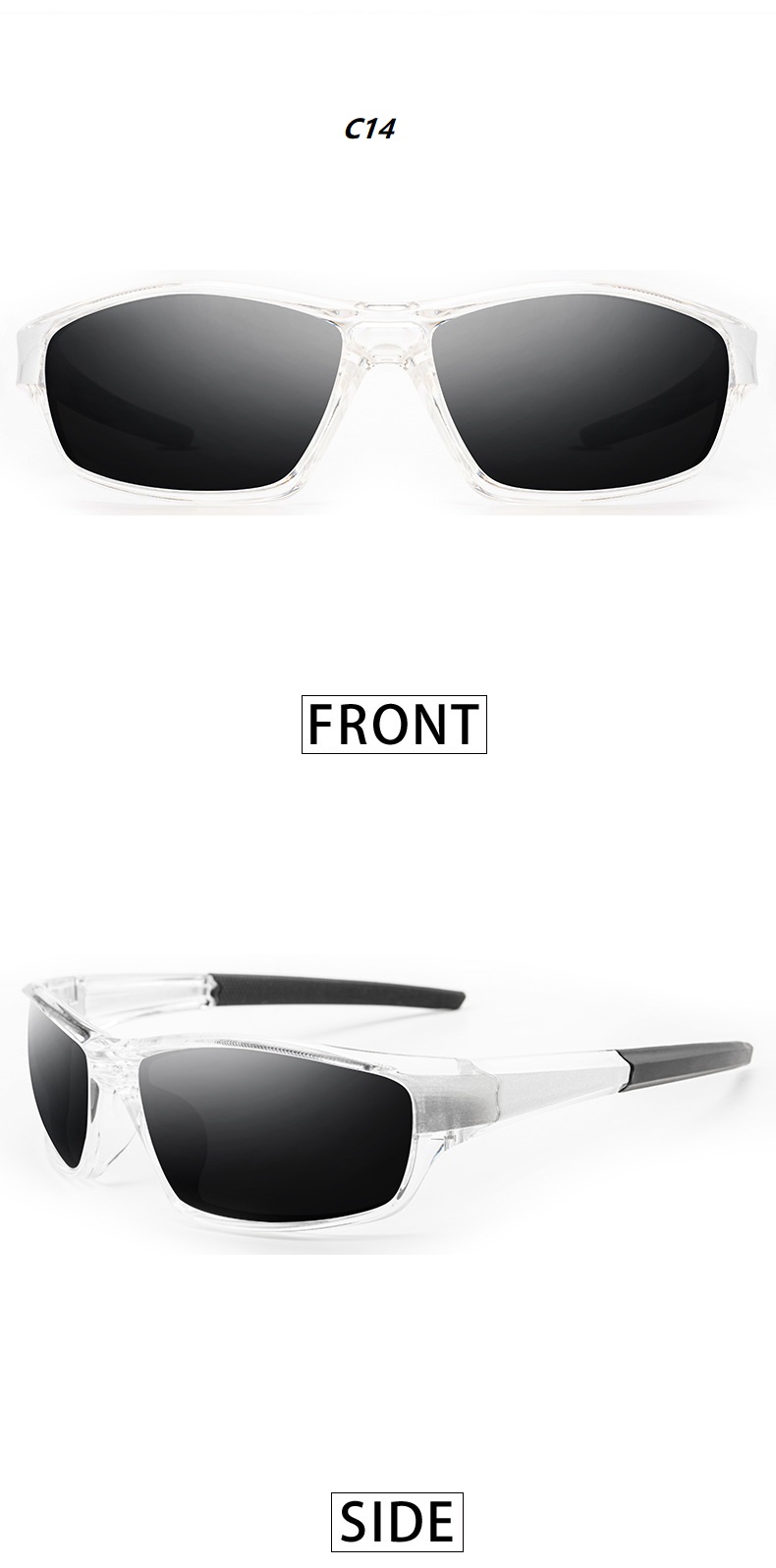 Gloednieuwe gepolariseerde bril heren dames visbril zonnebril camping wandelen rijden brillen sportzonnebril: Clear