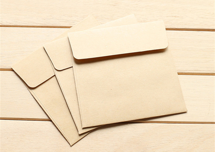 Mini enveloppes en papier kraft rétro vintage, papier scrapbooking, de carte de festival, , 10 pièces par lot, 10cm x 10cm: Marron