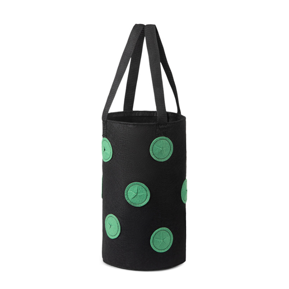 Bolsas de plantación de tela de fieltro, maceta de cultivo de fresa, bolsa de cultivo colgante de jardín Vertical con 12 bolsillos de visualización: Negro