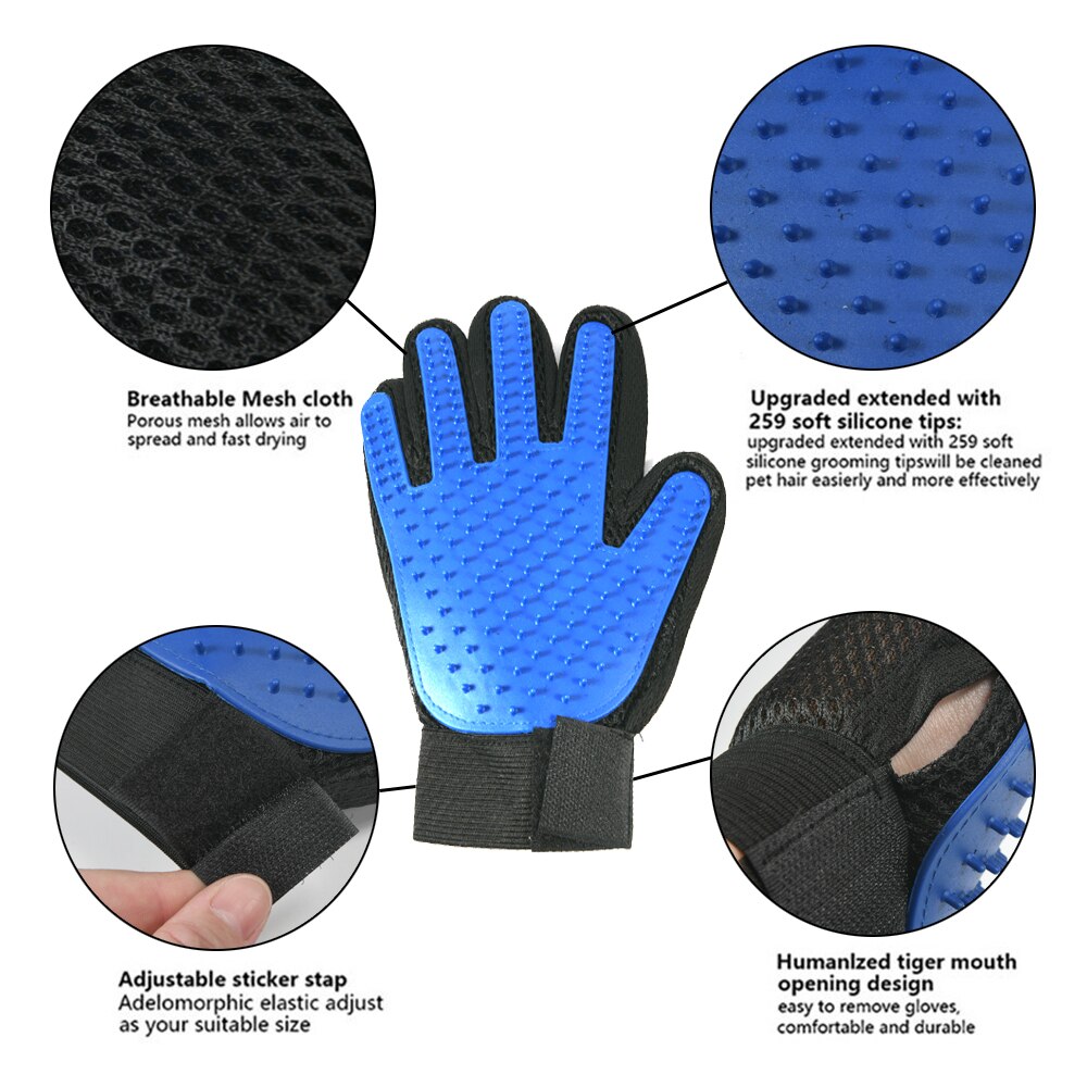Hond Pet Grooming Handschoen Siliconen Katten Borstel Deshedding Haar Handschoenen Honden Bad Schoonmaakproducten Dier Kammen Door