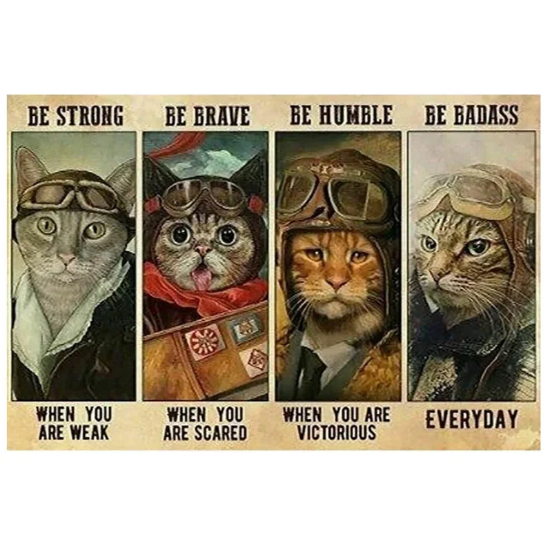 retro Katze Kaffee Metallschild Jahrgang Küchenschilder Wanddekoration Weil Mord ist falsch Lustige Schilder Bar Dekorationen Kunst Poster