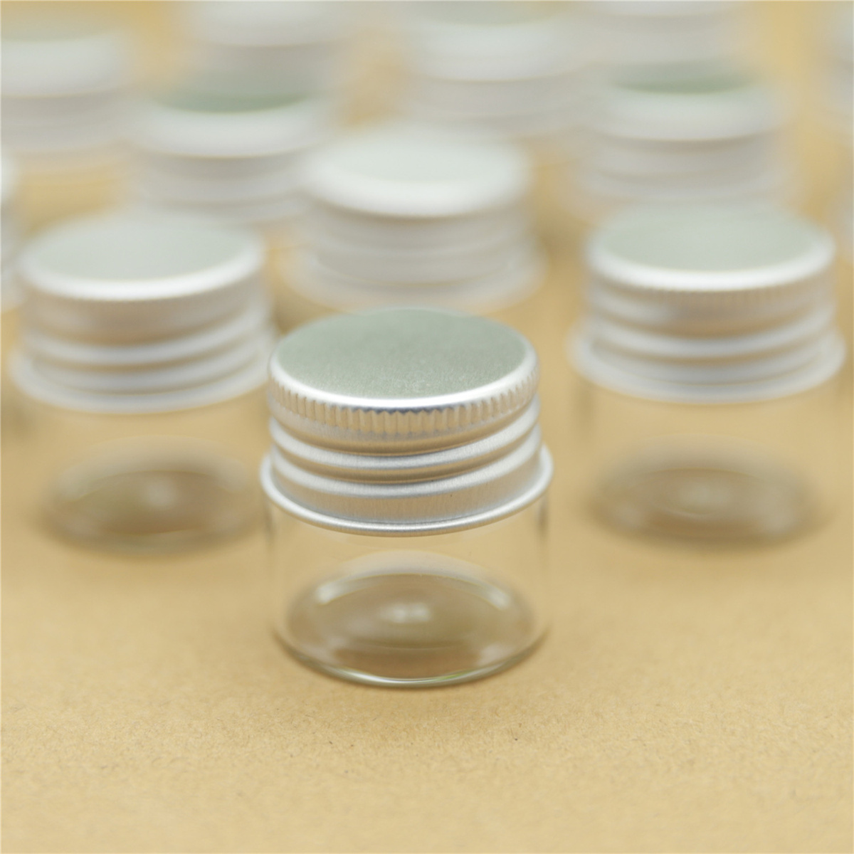 50/100 pcs/lot Small Glass Bottles Aluminum Caps 21*30*30mm 10ml Glass Jars Decorative Glass Containers DIY Craft Vial Bottles
