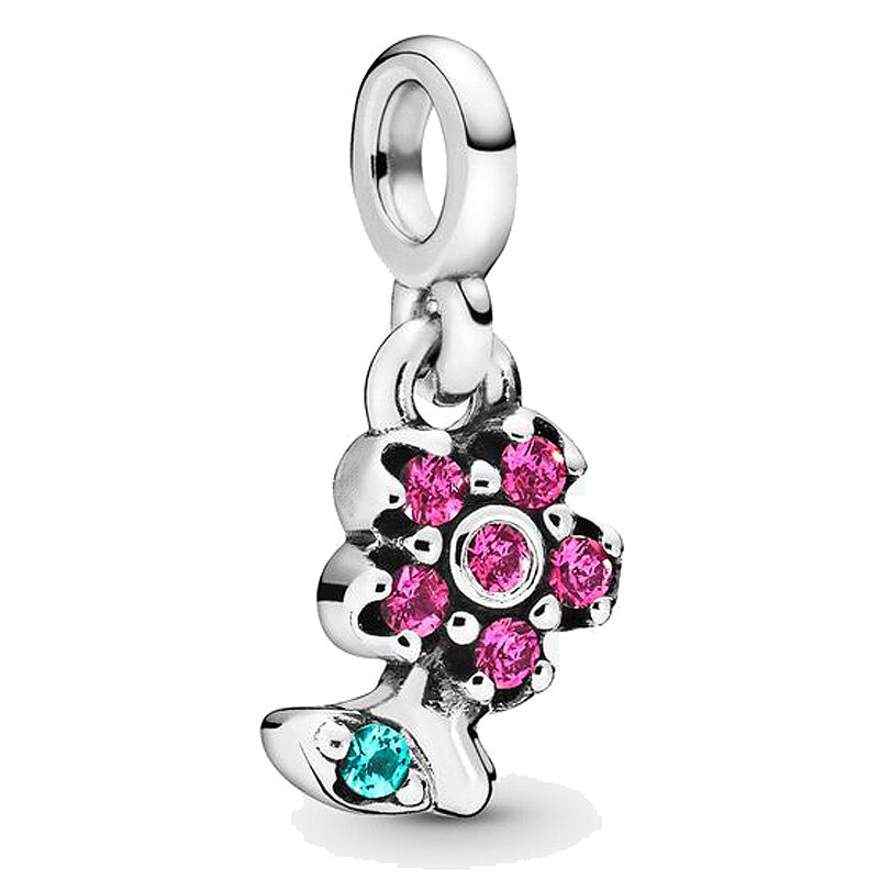 My Love Ocean Wave Starfish Flamingo Whale Me Safety Pin Brooch Pendant Beads 925 Sterling Silver Charms Fit Bracelet Jewelry: 1