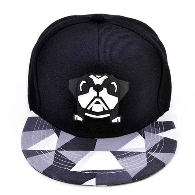 Katoen Hond Rubber Baseball Cap Hip-Hop Cap Verstelbare Snapback Hoeden Voor Mannen En Vrouwen 301: Black