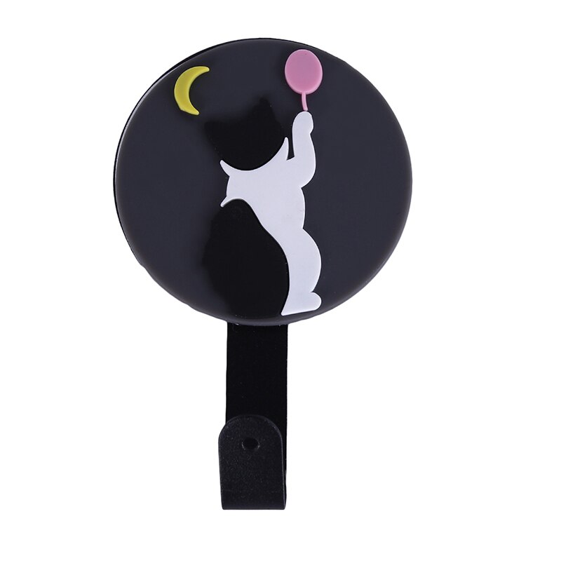 Creatieve Haak Cartoon Enkele Muur Deur Jas Hoed Kapstok Muur Opknoping Keuken Badkamer Zelfklevende Handdoek Kleding Haak: black