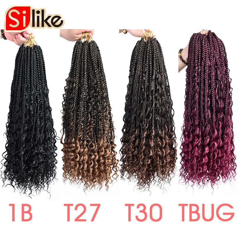 18 Inch Crochet Box Braids 12Strands/lot Pre-looped Synthetic Braiding Hair Extension Messy Bohemian Braids For Black Women