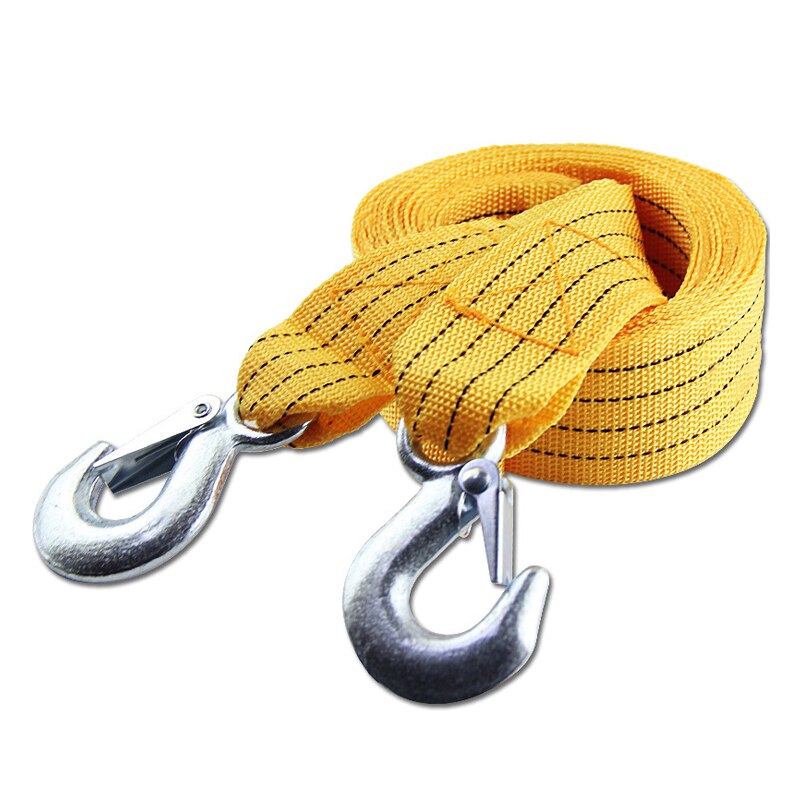 Car Tow Rope Fluorescent Yellow Tow Rope Car Safety First Aid Traction Pull Rope Various Specifications Nylon Trailer Rope: 3m 3tons eagle hook