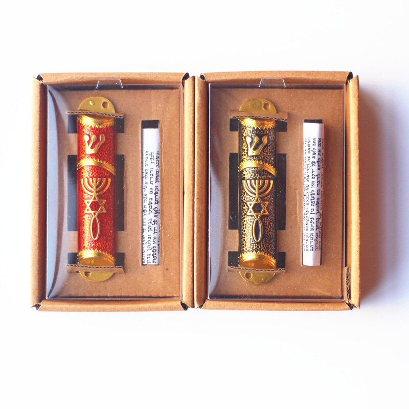 Mezuzah fall heminredning mezuza med torah pergament bläddra mezuzah: Choklad