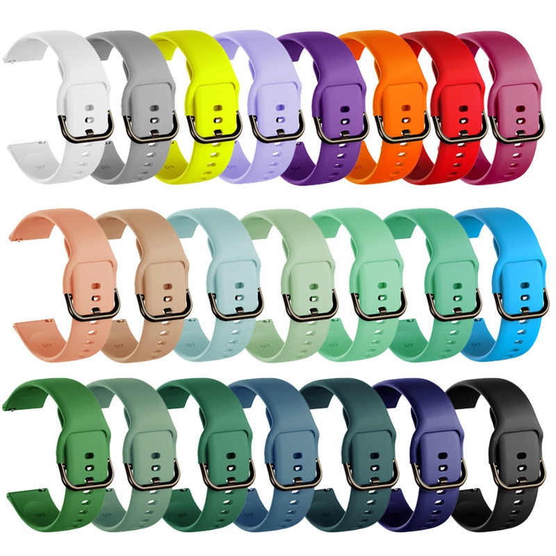 2022 20mm 22mm Silicone Band For Samsung Galaxy Watch Active 2 Active 3 Gear S2 Watchband Amazfit Bip Bracelet Strap For Huami