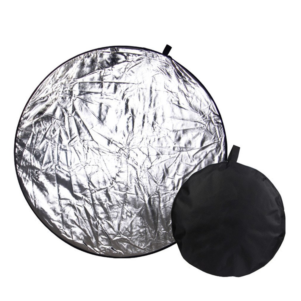 60cm 2 in 1 Light Reflector Portable Foldable Collapsible Disc Photography Reflector Gold & Silver for Portrait Photography