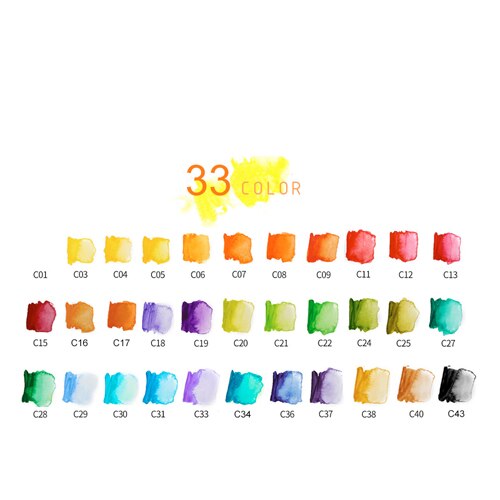Professionele Aquarel Schildert 18 24 33 42 Kleuren Solid Aquarel Reizen Set Voor De Kunstenaar Art Levert Draagbare Tekening Kits: 33 Colors