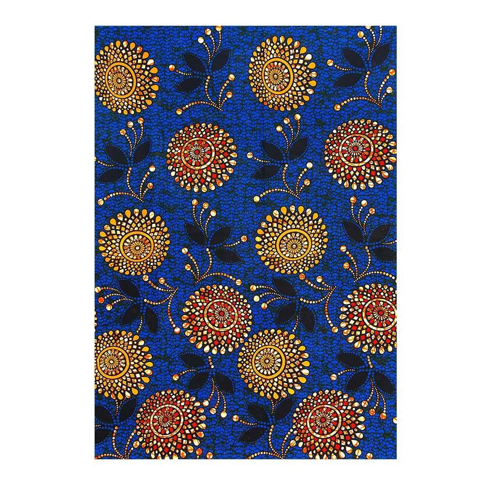 African Traditional Style Ankara Real Wax Print Cotton Fabric with Round Pattern for Sewing,Diy,Dress AFRICA NO.1