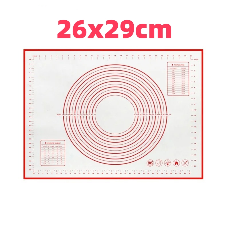 Tapete de cozimento de silicone almofada de amassar tapete de massa pizza bolo fabricante de massa cozinha cozinhar grill antiaderente gadgets bakeware esteira de pastelaria: Rosa