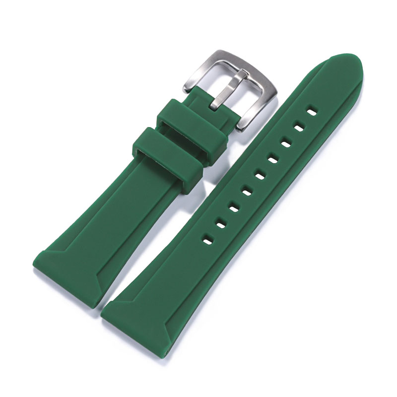 Weiches Silikonkautschuk-Uhrenarmband, 22 mm, 24 mm, 26 mm, für Herren und Damen, Sport, wasserdicht, atmungsaktiv, Ersatzarmband, Gürtel: Kohle schwarz / 26mm