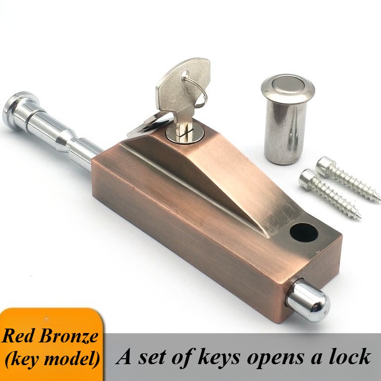 Revolving Door Latch Lock FramedSpring Floor Latch Iron Door Floor Lock Wood Door Open Mounted Floor Lock Universal: Nickel