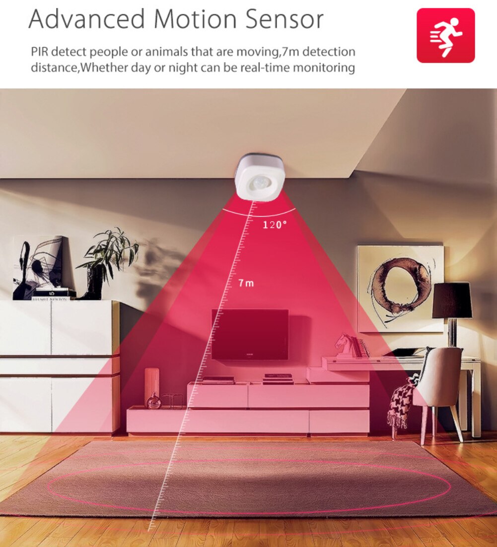 High accurate smart wireless PIR motion sensor detector compatible Alexa google home assistant PIR motion sensor lights switch