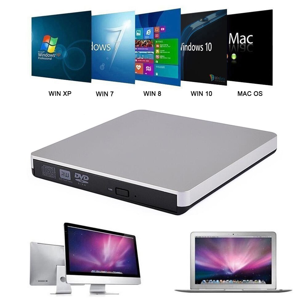 Ekstern cd/dvd-rw brænder drev usb 3.0 cd/ dvd optager optisk drev afspiller til lenovo asus acer dell toshiba hp msi alienware