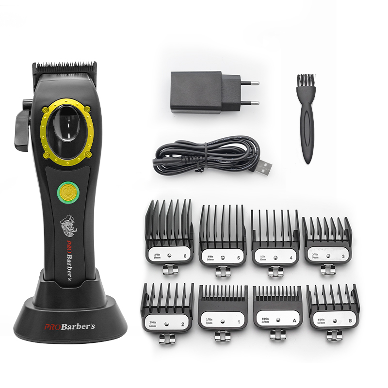 OEM 8000rpm Brush Magnetic Motor Barber Clipper Brush Hair Clipper Cordless Blade Clipper for men Hair cutting machine: Red