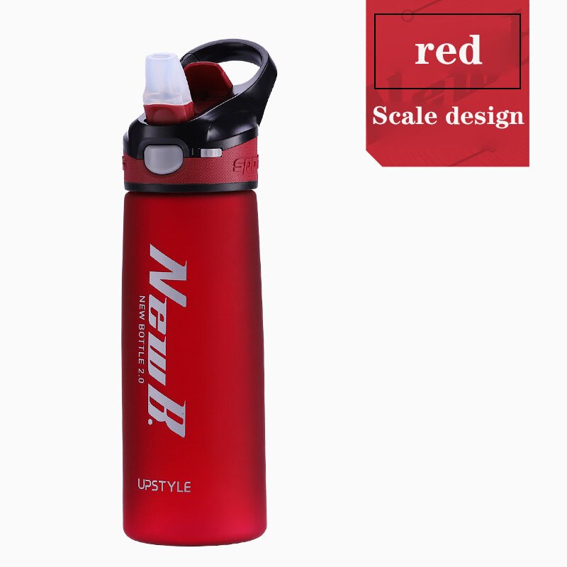 Tritan plastic water bottle for drinking sports Waterbottle with straw portable Drinkware bottle 750ml 600ml Leakproof BPA free: 750ml / red Water bottle