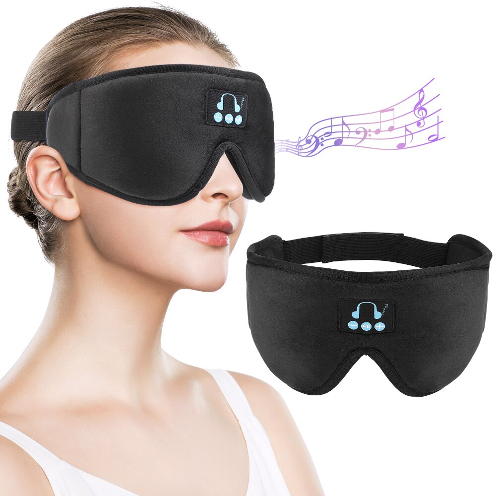 Bluetooth Eye Mask - Bluetooth Slaapmasker - Het Slaapmasker En Muziek Luisteren Sleeping Headphone Slaapmasker Opvouwbaar Met Bluetooth Koptelefoon Hoofdtelefoon Slaapmasker Meditatie Oogmasker Cadeau Zwart
