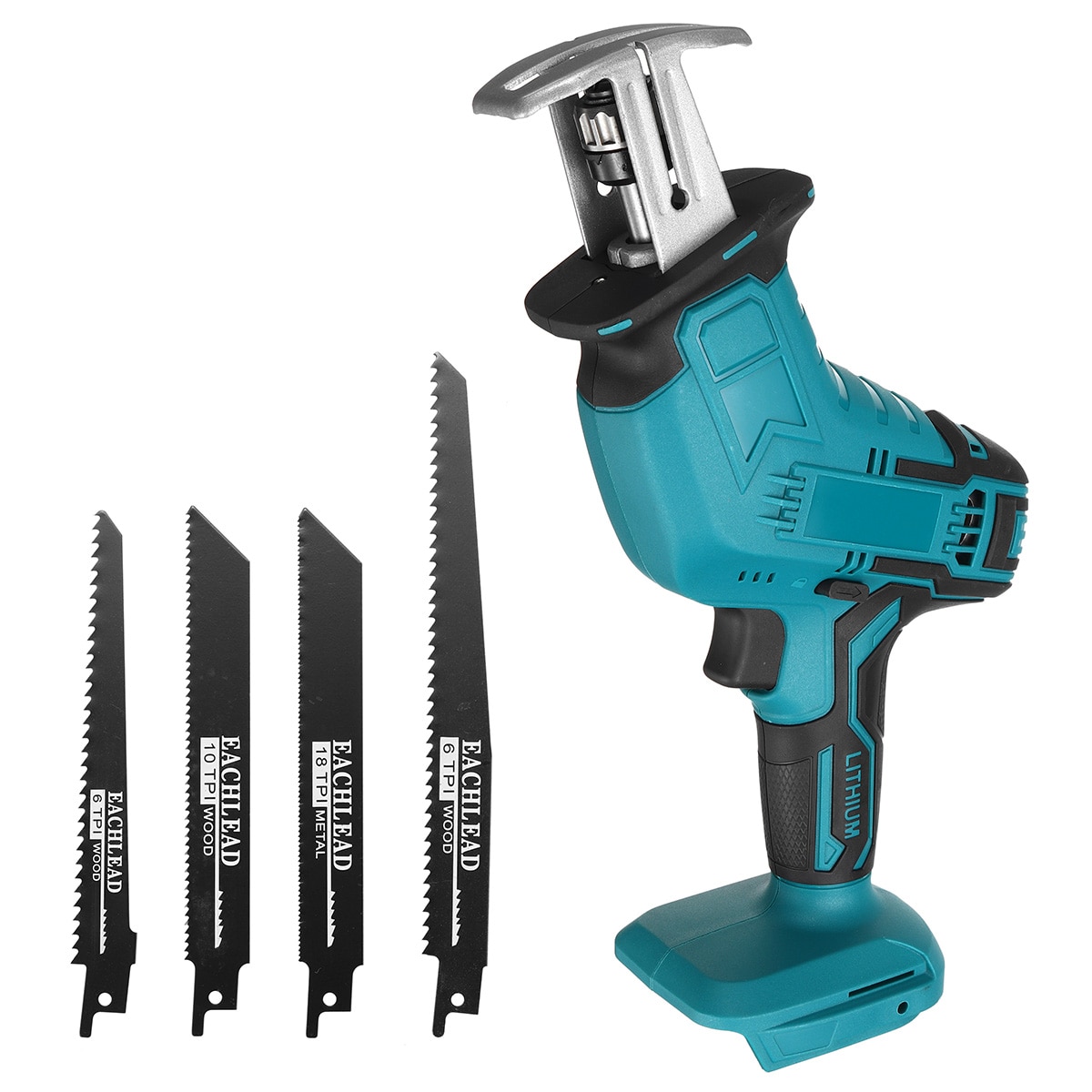 Scie électrique sans fil scie alternative pour bois métal plastique machine de découpe scies électriques avec lames de scie pour batterie Makita 18V: with 4 blades