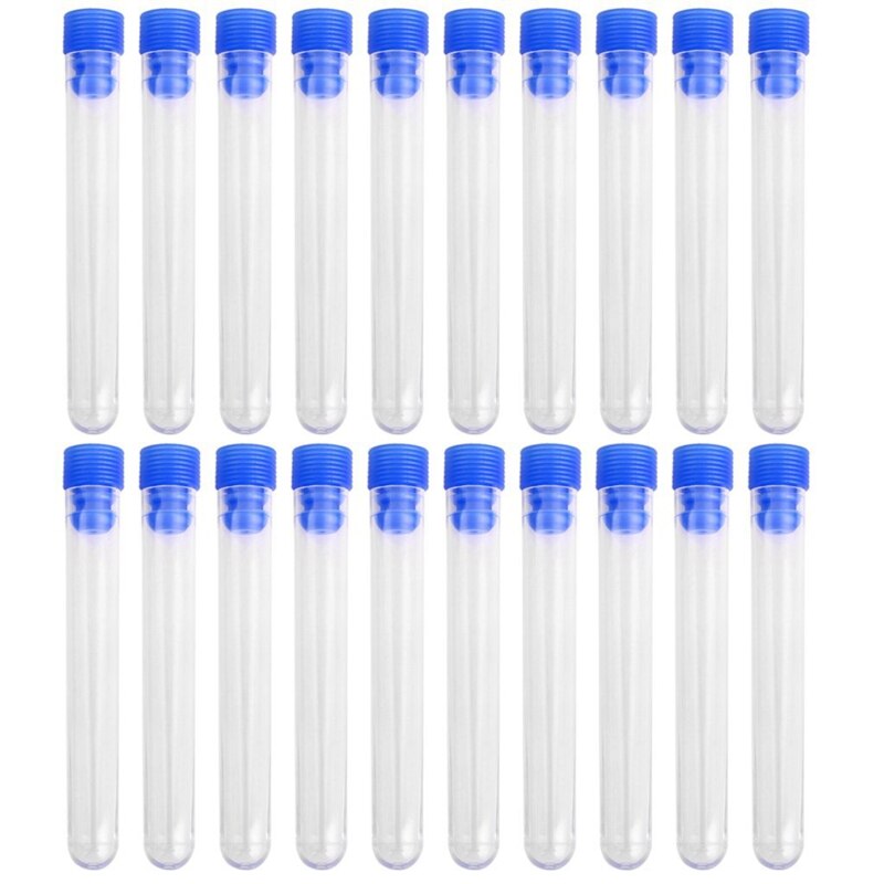 20 Pcs Tubes à Essai en Plastique - Outil de Laboratoire Gradué