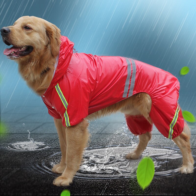 Dog Raincoat Pet Waterproof Detachable Rain Jacket Dogs Water Resistant Clothes Floral Patterns Trench Coat for Rainy Day