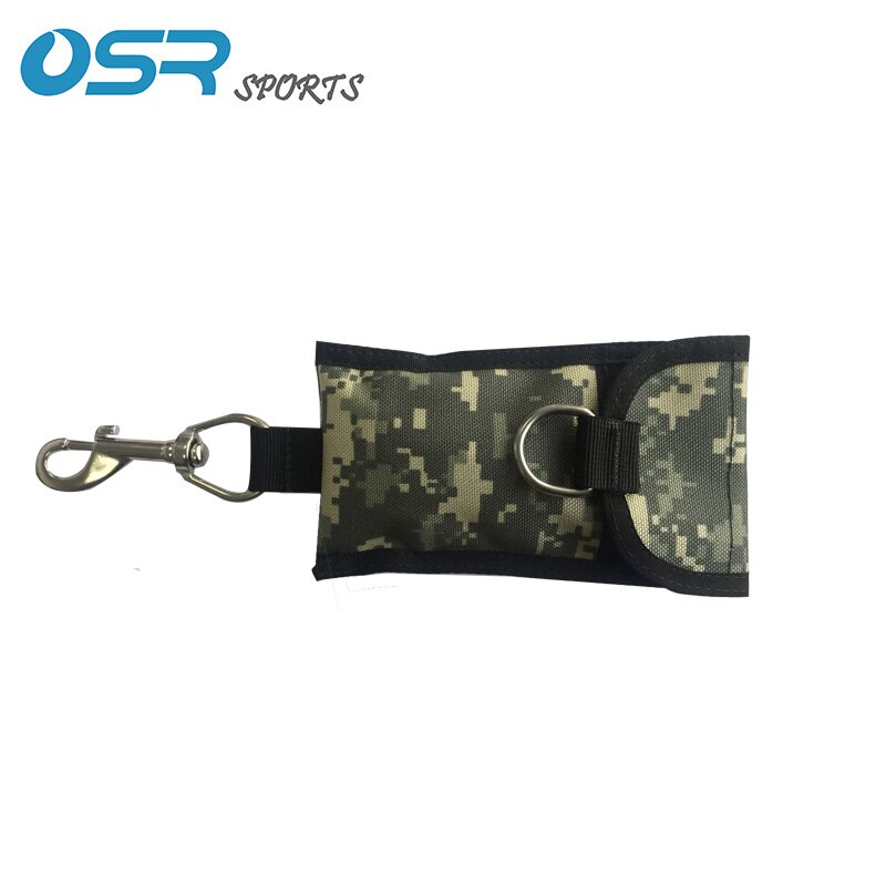 Scuba diving Trim single reef hook 316 Stainless Steel with outer pocket diving accessory: Digital camo