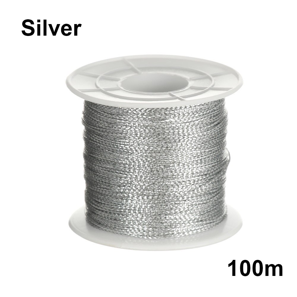 1Pc Gold/Silver 100m Durable Overlocking Sewing Machine Threads Polyester Cross Stitch Strong Threads for Sewing Supplies: B-Silver-100m