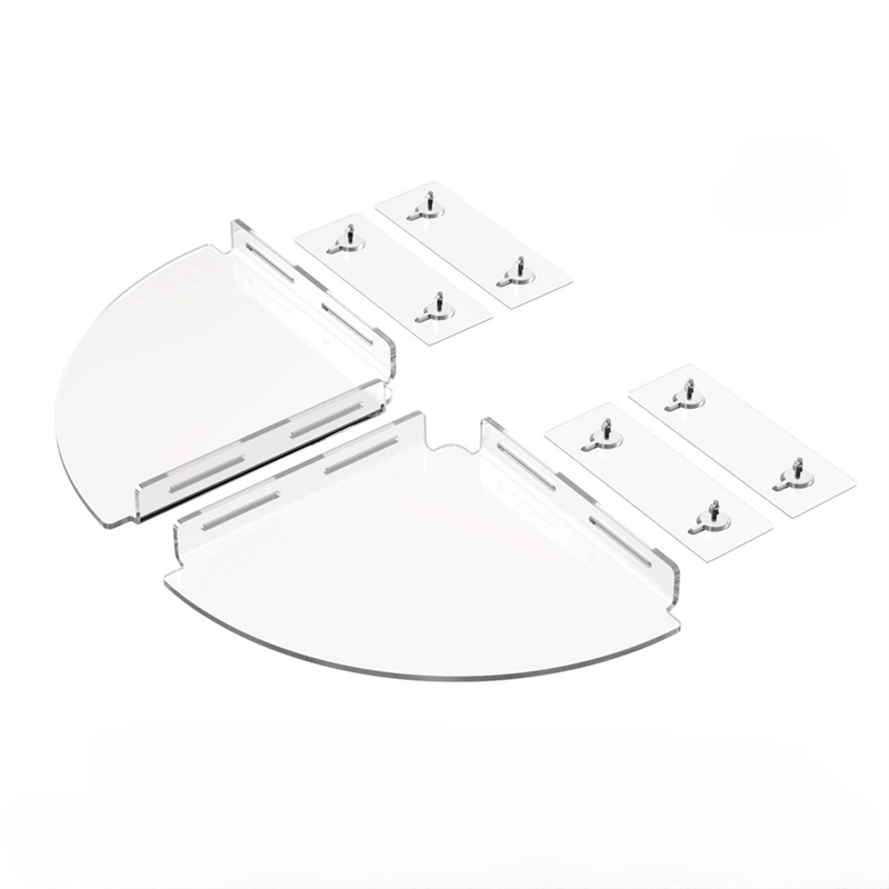 ABKW-2Pcs estante esquinero flotante triangular estante de almacenamiento de montaje en pared para estantes de baño para cocina dormitorio