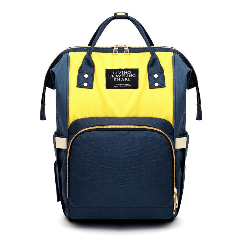 Luier Bag Verbeterde Multi-Functionele Opslag Mother 'S Tas Baoma Verpleging Rugzak Stijl Moeder Rugzak: Blue with Yellow