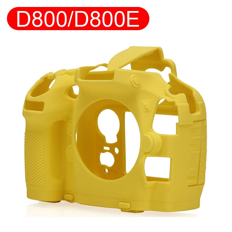 Funda de goma de silicona suave HQ para cámara Nikon D500 D750 D800 D810 D850: D800 D800E Yellow